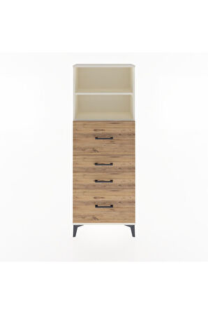 Arges Dolap 2 Raflı 4 Çekmeceli 60x30x163 Aytaşı-Çam