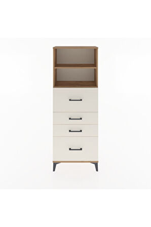 Arges Dolap 2 Raflı 4 Çekmeceli 60x30x163 Çam-Aytaşı