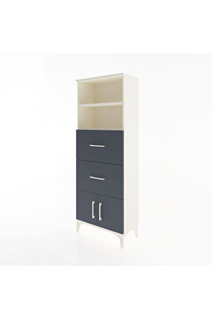 Arges Dolap 2 Raflı 2 Çekmeceli 2 Kapaklı 60x30x163 Aytaşı-Antrasit