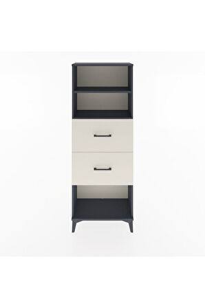 Arges Dolap 2 Raflı 2 Çekmeceli 60x30x163 Antrasit-Aytaşı