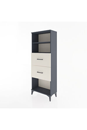 Arges Dolap 2 Raflı 2 Çekmeceli 60x30x163 Antrasit-Aytaşı