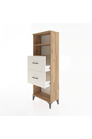 Arges Dolap 2 Raflı 2 Çekmeceli 60x30x163 Çam-Aytaşı