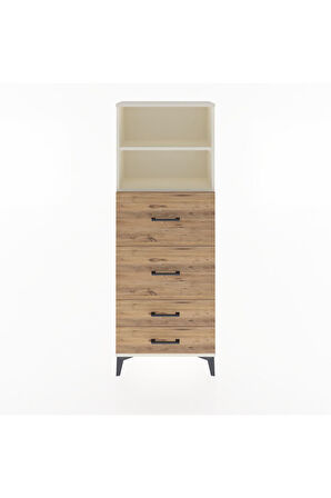 Arges Dolap 2 Raflı 4 Çekmeceli 60x30x163 Aytaşı-Çam