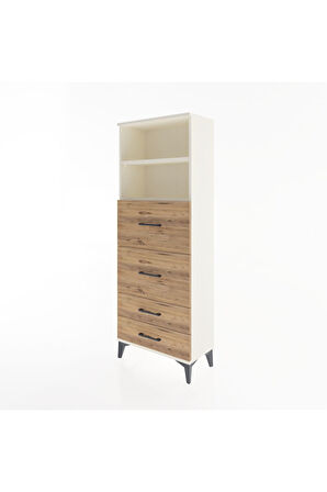 Arges Dolap 2 Raflı 4 Çekmeceli 60x30x163 Aytaşı-Çam