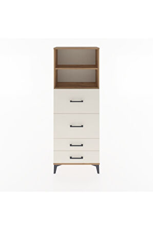 Arges Dolap 2 Raflı 4 Çekmeceli 60x30x163 Çam-Aytaşı