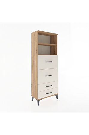 Arges Dolap 2 Raflı 4 Çekmeceli 60x30x163 Çam-Aytaşı