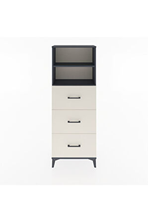 Arges Dolap 2 Raflı 3 Çekmeceli 60x30x163 Antrasit-Aytaşı