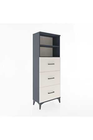 Arges Dolap 2 Raflı 3 Çekmeceli 60x30x163 Antrasit-Aytaşı