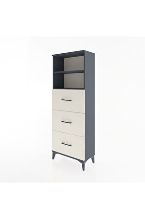 Arges Dolap 2 Raflı 3 Çekmeceli 60x30x163 Antrasit-Aytaşı