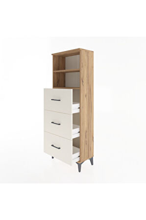 Arges Dolap 2 Raflı 3 Çekmeceli 60x30x163 Çam-Aytaşı