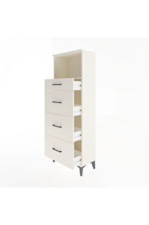 Arges Dolap Tek Raflı 4 Çekmeceli 60x30x163 Aytaşı-Aytaşı