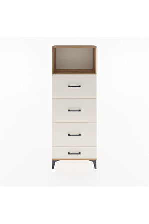 Arges Dolap Tek Raflı 4 Çekmeceli 60x30x163 Çam-Aytaşı