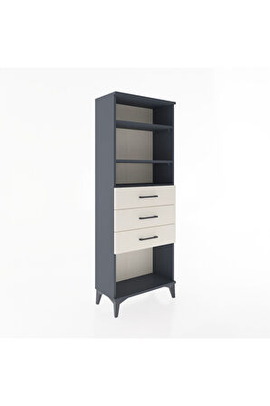Arges Dolap 3 Raflı 3 Çekmeceli 60x30x163 Antrasit-Aytaşı