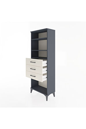 Arges Dolap 3 Raflı 3 Çekmeceli 60x30x163 Antrasit-Aytaşı