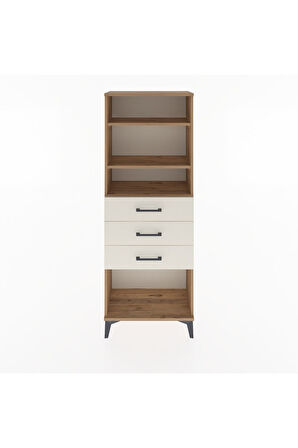 Arges Dolap 3 Raflı 3 Çekmeceli 60x30x163 Çam-Aytaşı