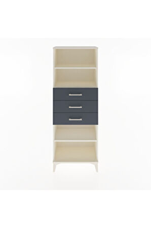 Arges Dolap 3 Raflı 3 Çekmeceli 60x30x163 Aytaşı-Antrasit