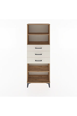 Arges Dolap 3 Raflı 3 Çekmeceli 60x30x163 Çam-Aytaşı