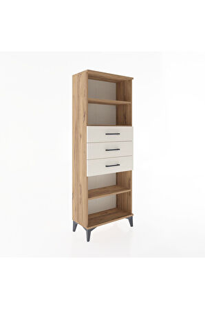 Arges Dolap 3 Raflı 3 Çekmeceli 60x30x163 Çam-Aytaşı