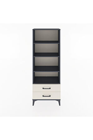 Arges Dolap 4 Raflı 2 Çekmeceli 60x30x163 Antrasit-Aytaşı