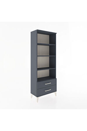 Arges Dolap 4 Raflı 2 Çekmeceli 60x30x163 Antrasit-Antrasit