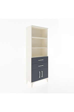 Arges Dolap 3 Raflı 2 Çekmeceli 2 Kapaklı 60x30x163 Aytaşı-Antrasit