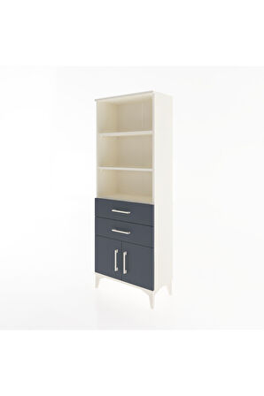 Arges Dolap 3 Raflı 2 Çekmeceli 2 Kapaklı 60x30x163 Aytaşı-Antrasit