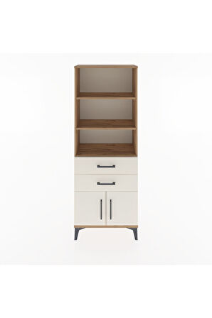 Arges Dolap 3 Raflı 2 Çekmeceli 2 Kapaklı 60x30x163 Çam-Aytaşı