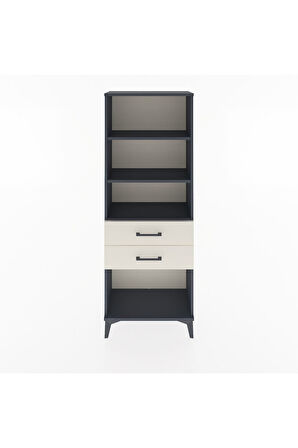 Arges Dolap 3 Raflı 2 Çekmeceli 60x30x163 Antrasit-Aytaşı