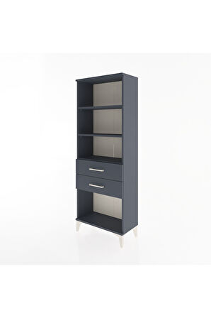 Arges Dolap 3 Raflı 2 Çekmeceli 60x30x163 Antrasit-Antrasit