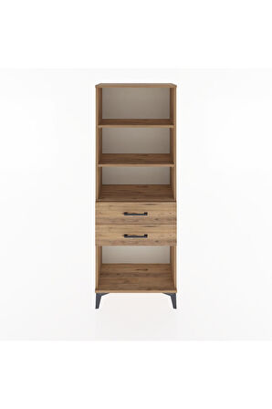 Arges Dolap 3 Raflı 2 Çekmeceli 60x30x163 Çam-Çam