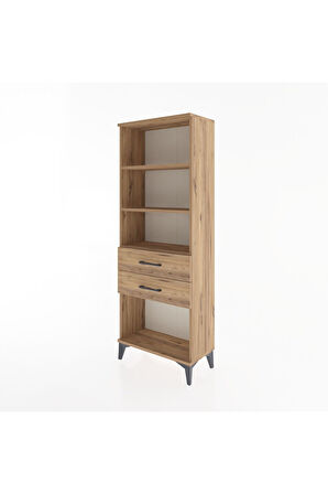 Arges Dolap 3 Raflı 2 Çekmeceli 60x30x163 Çam-Çam