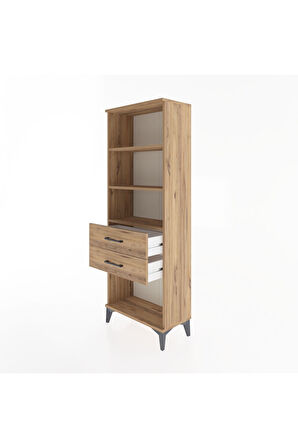 Arges Dolap 3 Raflı 2 Çekmeceli 60x30x163 Çam-Çam