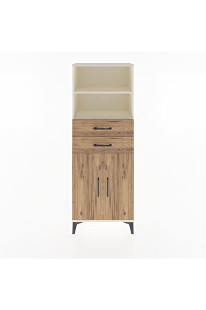 Arges Dolap 3 Raflı 2 Çekmeceli 2 Kapaklı 60x30x163 Aytaşı-Çam
