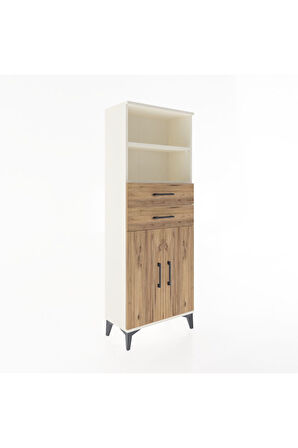 Arges Dolap 3 Raflı 2 Çekmeceli 2 Kapaklı 60x30x163 Aytaşı-Çam
