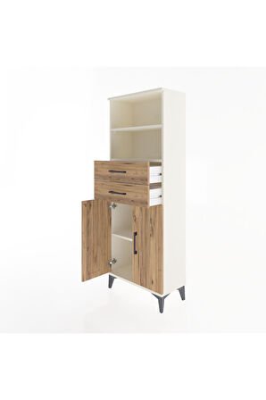 Arges Dolap 3 Raflı 2 Çekmeceli 2 Kapaklı 60x30x163 Aytaşı-Çam