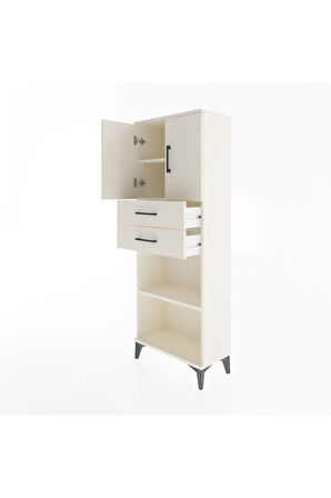 Arges Dolap 3 Raflı 2 Çekmeceli 2 Kapaklı 60x30x163 Aytaşı-Aytaşı