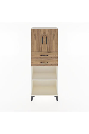Arges Dolap 3 Raflı 2 Çekmeceli 2 Kapaklı 60x30x163 Aytaşı-Çam