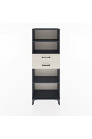 Arges Dolap 3 Raflı 2 Çekmeceli 60x30x163 Antrasit-Aytaşı