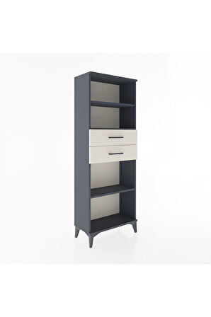 Arges Dolap 3 Raflı 2 Çekmeceli 60x30x163 Antrasit-Aytaşı