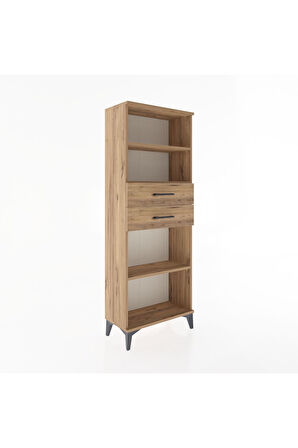 Arges Dolap 3 Raflı 2 Çekmeceli 60x30x163 Çam-Çam