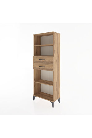 Arges Dolap 3 Raflı 2 Çekmeceli 60x30x163 Çam-Çam