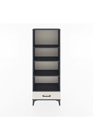 Arges Dolap 4 Raflı Tek Çekmeceli 60x30x163 Antrasit-Aytaşı