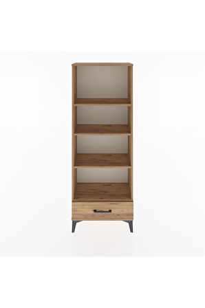 Arges Dolap 4 Raflı Tek Çekmeceli 60x30x163 Çam-Çam