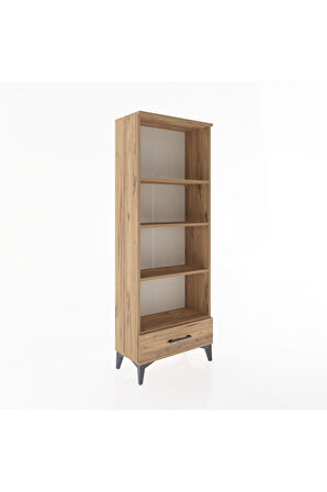 Arges Dolap 4 Raflı Tek Çekmeceli 60x30x163 Çam-Çam