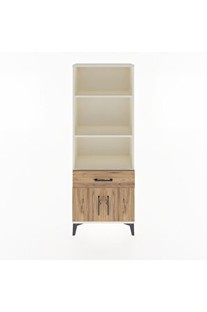 Arges Dolap 3 Raflı Tek Çekmeceli 2 Kapaklı 60x30x163 Aytaşı-Çam