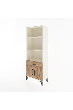 Arges Dolap 3 Raflı Tek Çekmeceli 2 Kapaklı 60x30x163 Aytaşı-Çam