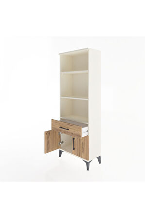 Arges Dolap 3 Raflı Tek Çekmeceli 2 Kapaklı 60x30x163 Aytaşı-Çam