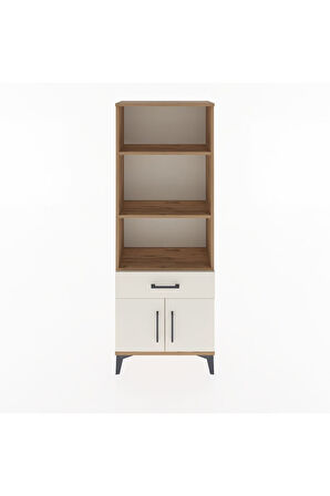 Arges Dolap 3 Raflı Tek Çekmeceli 2 Kapaklı 60x30x163 Çam-Aytaşı