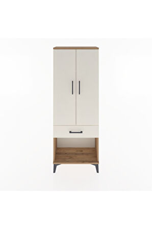 Arges Dolap 3 Raflı Tek Çekmeceli 2 Kapaklı 60x30x163 Çam-Aytaşı