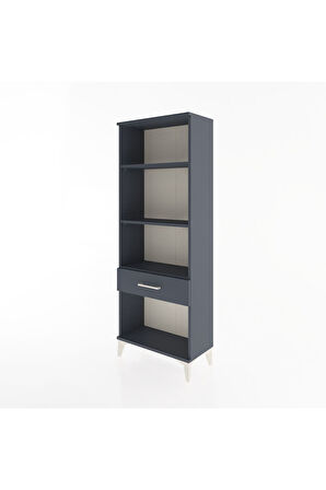 Arges Dolap 3 Raflı Tek Çekmeceli 60x30x163 Antrasit-Antrasit